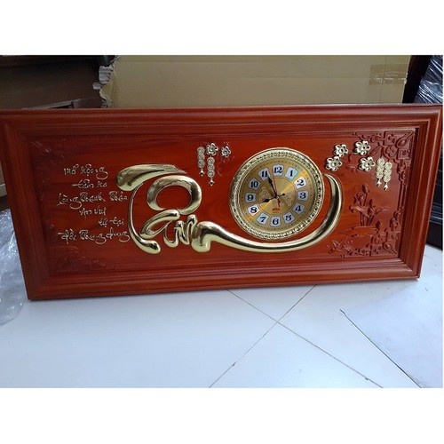 Tranh chữ Tâm gỗ hương 108x48cm